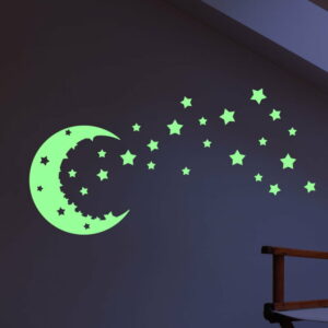 Sada nástenných svietiacich detských samolepiek Ambiance Moon and Stars Ambiance