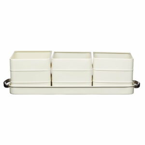 Sada 3 krémových kvetináčov na bylinky Kitchen Craft Living Nostalgia Kitchen Craft