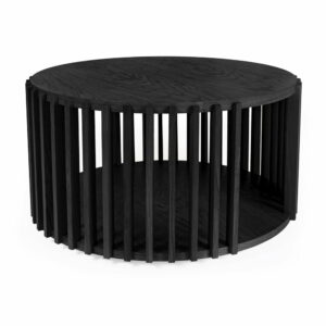 Čierny odkladací stolík z dubového dreva Woodman Drum