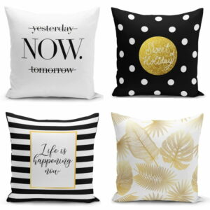 Sada 4 obliečok na vankúše Minimalist Cushion Covers Keneo