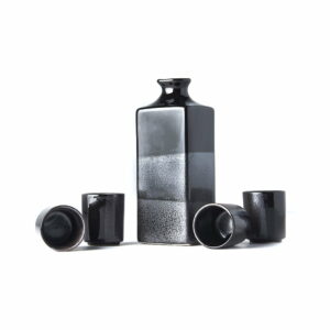 Set karafy a 4 šálok na saké Mij Gunmetal MIJ