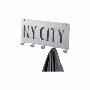 Sivý nástenný vešiak s 5 háčikmi Compactor NY City Compactor