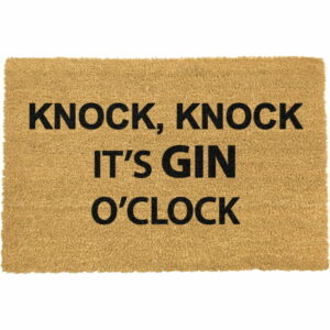 Rohožka z prírodného kokosového vlákna Artsy Doormats Gin O'Clock