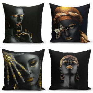 Sada 4 obliečok na vankúše Minimalist Cushion Covers Luzo