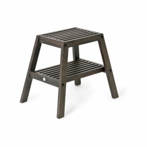 Čierna stolička z dubového dreva Wireworks Slatted Stool Wireworks
