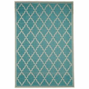 Tyrkysovomodrý vonkajší koberec Floorita Intreccio Turquoise