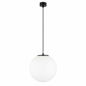 Biele závesné svietidlo v čiernej farbe s objímkou Sotto Luce TSUKI L Sotto Luce