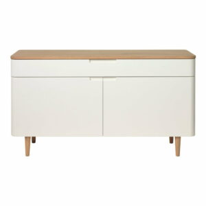 Nízka komoda z dreva bieleho duba Unique Furniture Amalfi Unique Furniture