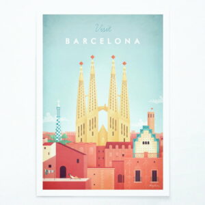 Plagát Travelposter Barcelona