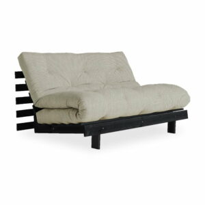 Rozkladacia pohovka s ľanovým poťahom Karup Design Roots Black/Linen Karup Design