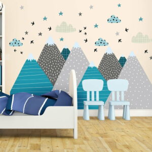 Nástenná samolepka Ambiance Giant Kid Sticker Scandinavian Mountains Janeka Ambiance
