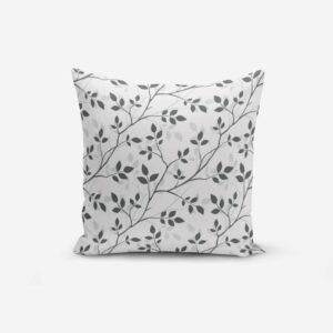 Obliečka na vankúš s prímesou bavlny Minimalist Cushion Covers Grey Background Leaf