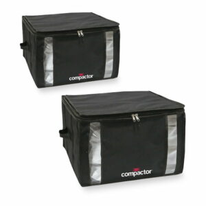 Sada 2 čiernych úložných boxov s vakuovým obalom Compactor Black Edition Medium