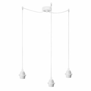 Biele závesné svietidlo s 3 káblami Bulb Attack Uno Primary Bulb Attack
