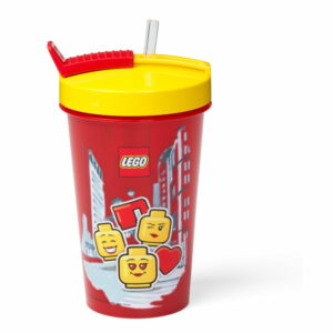 Červený téglik s žltým vekom a slamkou LEGO® Iconic