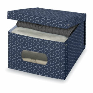 Tmavomodrý úložný box Domopak Metrik Large