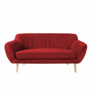 Červená dvojmiestna pohovka so svetlými nohami Mazzini Sofas Sardaigne Mazzini Sofas