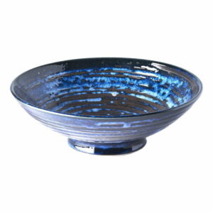 Modrá keramická servírovacia misa Mij Copper Swirl
