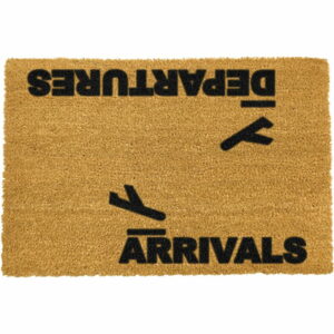 Rohožka z prírodného kokosového vlákna Artsy Doormats Arrivals and Departures