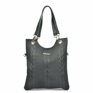 Čierna kožená kabelka Mangotti Bags Lidia Mangotti Bags