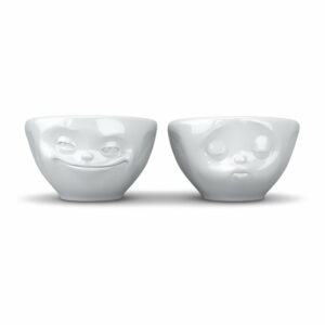 Sada 2 bielych zamilovaných malých šálok z porcelánu 58products