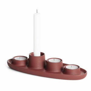 Svietnik vo vínovočervenej farbe EMKO Aye Aye Four Candles EMKO