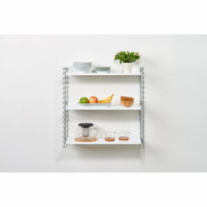 Biely 3-poschodový regál s bielymi policami Metaltex Libros Metaltex