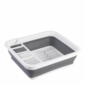 Bielo-sivý skladací odkvapkávač na riad Wenko Rack Wenko