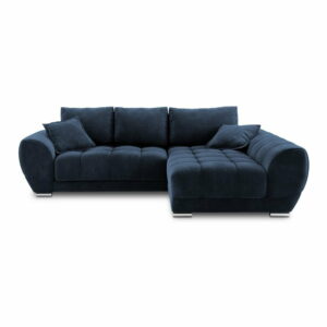 Kráľovskymodrá rozkladacia rohová pohovka so zamatovým poťahom Windsor & Co Sofas Nuage
