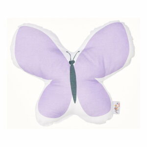 Fialový detský vankúšik s prímesou bavlny Apolena Pillow Toy Butterfly
