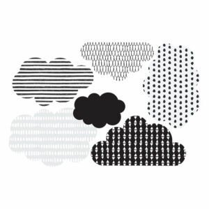 Sada 6 nástenných samolepiek Dekornik Scandi clouds Dekornik