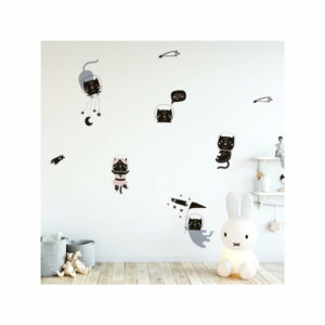 Sada nástenných detských samolepiek Ambiance Scandinavian Animals Cosmonaut Cats Ambiance