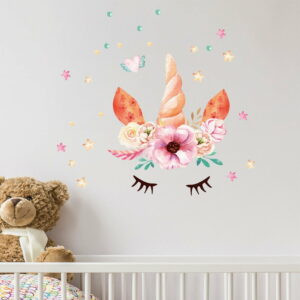 Nástenné detské samolepky Ambiance Watercolor Unicorn Ambiance