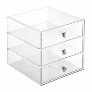 Transparentný úložný box s 3 zásuvkami iDesign Drawers