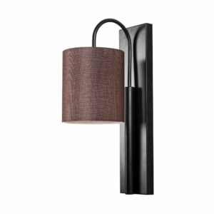 Čierne kovové nástenné svietidlo s tmavohnedým tienidlom Opviq lights Julia Opviq lights