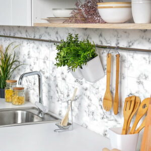 Sada 24 samolepiek na stenu Ambiance Black and White Marble