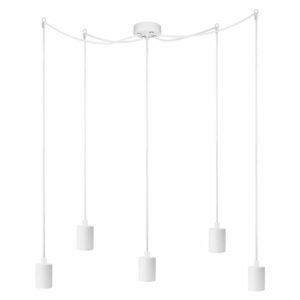 Biele závesné svietidlo s 5 káblami Bulb Attack Cero Basic Bulb Attack