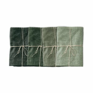 Sada 4 ks látkových obrúskov s prímesou ľanu Linen Couture Green Gradient