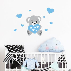 Nástenná samolepka Ambiance Teddy Blue Ambiance