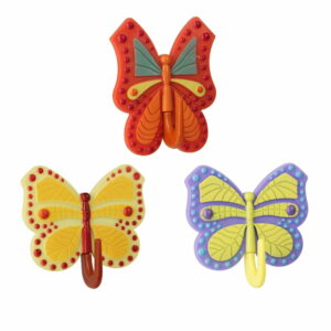 Sada 3 farebných samolepiacich háčikov Metaltex Butterfly Metaltex