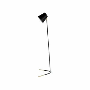 Čierna stojacia lampa s detailmi v zlatej farbe Leitmotiv Noble Leitmotiv