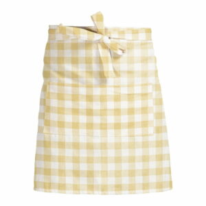 Látková zástera Linen Couture Delantal de Lino Yellow Vichy Linen Couture