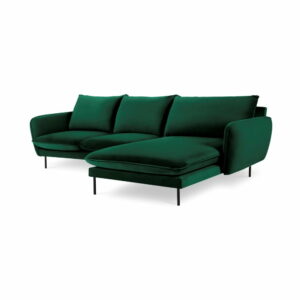 Zelená zamatová rohová pohovka Cosmopolitan Design Vienna