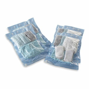 Sada 4 zrolovateľných vakuových úložných obalov na oblečenie Compactor Roll Up Vacuum Bags