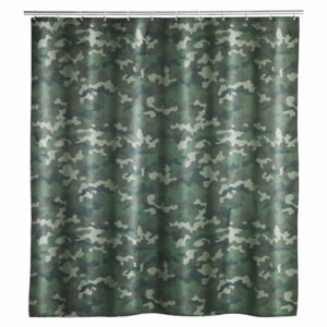 Prateľný sprchový záves Wenko Camouflage