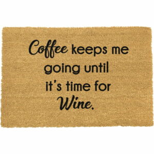 Rohožka z prírodného kokosového vlákna Artsy Doormats Coffee Keeps Me Going
