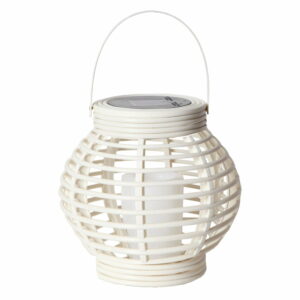 Biely solárny LED lampáš vhodný do exteriéru Best Season Rustic Best Season