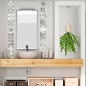 Sada 30 nástenných samolepiek Ambiance Cement Tiles Shade of Gray Bari