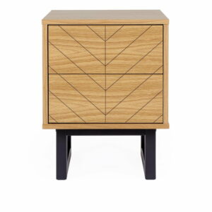 Nočný stolík z brezového dreva Woodman Mora Herringbone Print Woodman