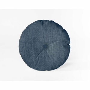Modrý vankúš Linen Couture Cojin Redondo Blue